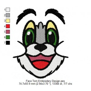 Face Tom Embroidery Design